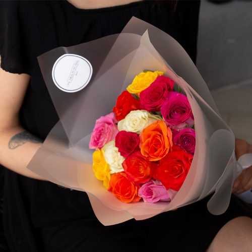 Букет из 15 кенийских роз "Микс"