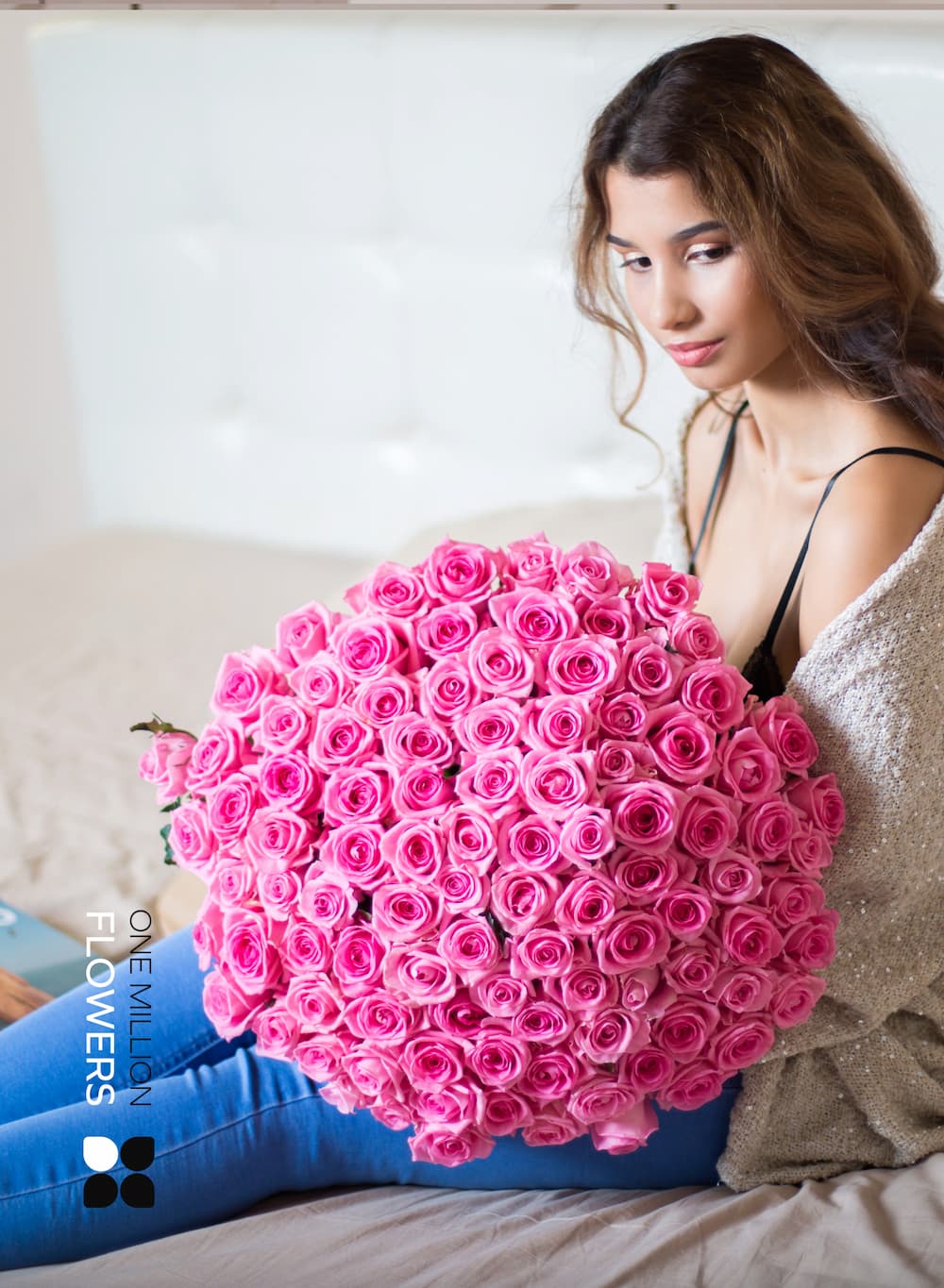 Букет из 101 "Ревиваль" - Розы 40 см.