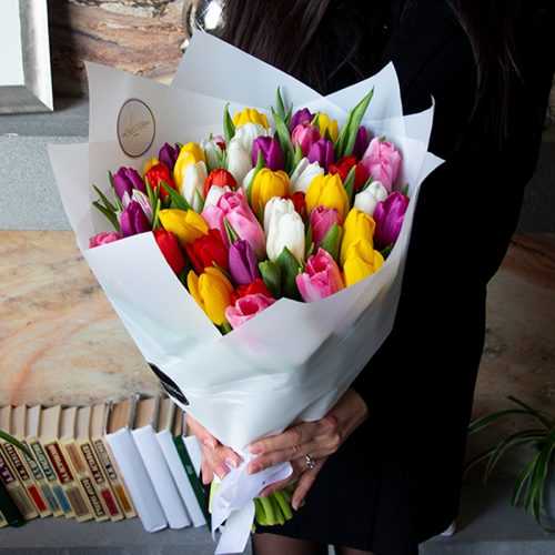 Букет из 51 тюльпана "Микс" (От 3 букетов)